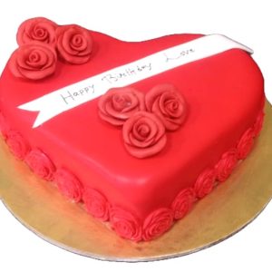 Roses on Heart Cake