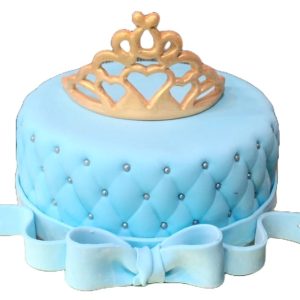 Pastel Blue Crown  Cake