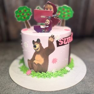 Masha Bear Print Cake