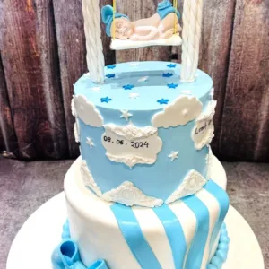 Baby on swing cake