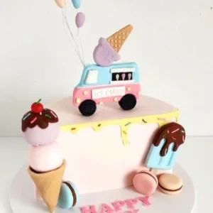 Ice-cream Truck Half Birthday Cake