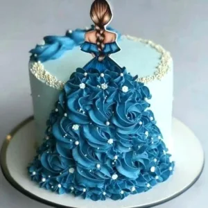 Blue Dressed Girl Cake