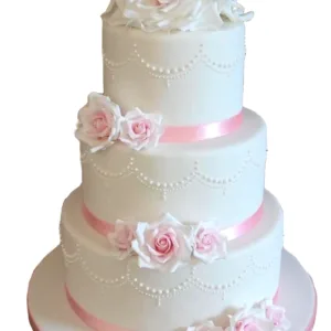Whispering Roses Wedding Cake