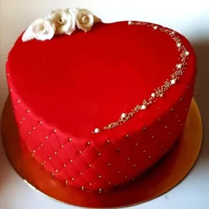 Red Heart Shaped Cake