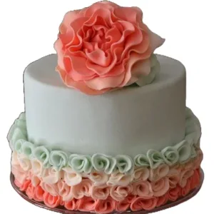 Peony Rose Ruffles Cake
