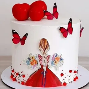 Rosy Posy Butterfly Cake