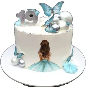 Lovely Girl & Butterfly Cake