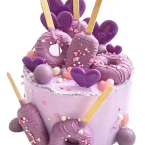 Purple Candy Heart Cake