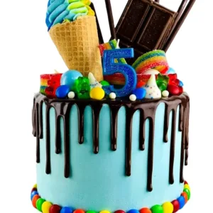 Chocolate drip Blue Cake