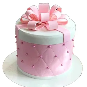 Pretty Pink Ribbon Cake