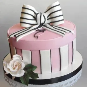 Pink and Black box Cake