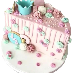 Crown theme Half birthday Cake