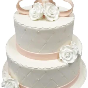 Two Hearts Floral Cake