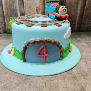 Train theme cake